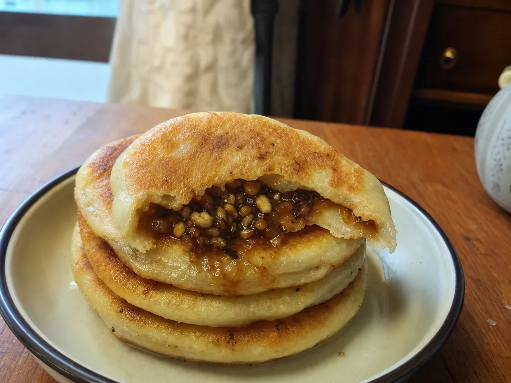 Hotteok (Sweet Pancakes) — plated and served