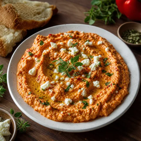 Htipiti (Whipped Feta and Roasted Red Pepper Dip) — Greek recipe