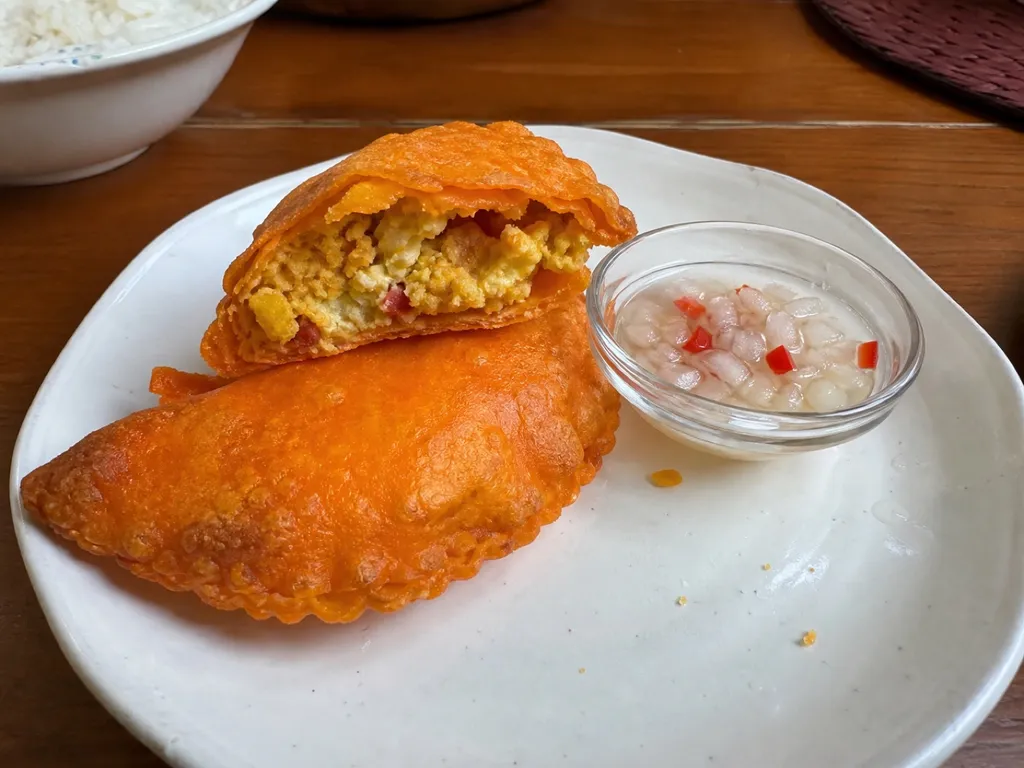 Ilocos Empanada — plated and served