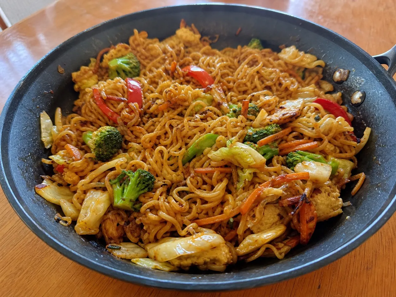 Instant Noodle Stir-Fry — served