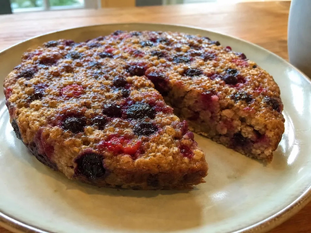 Instant Oatmeal Bake — plated and served