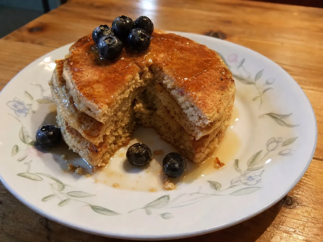 Instant Oatmeal Pancakes — served