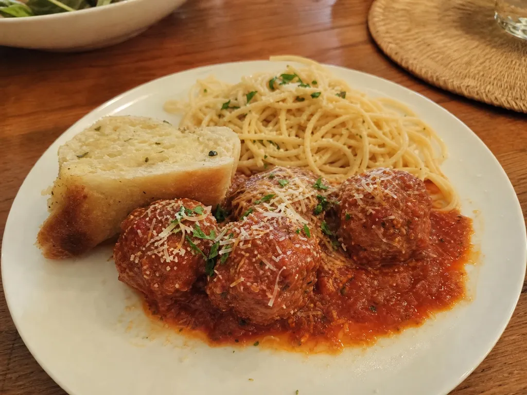 Italian Meatballs (Polpette) — plated and served