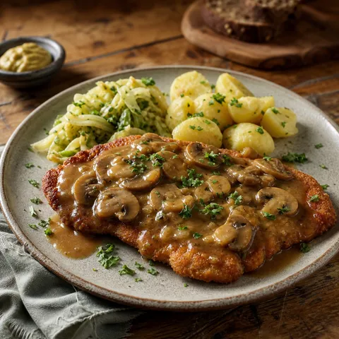 Jägerschnitzel (Hunter's Schnitzel with Mushroom Sauce) — German recipe