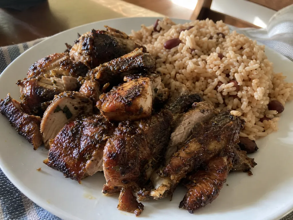 Jamaican Jerk Chicken — plated and served