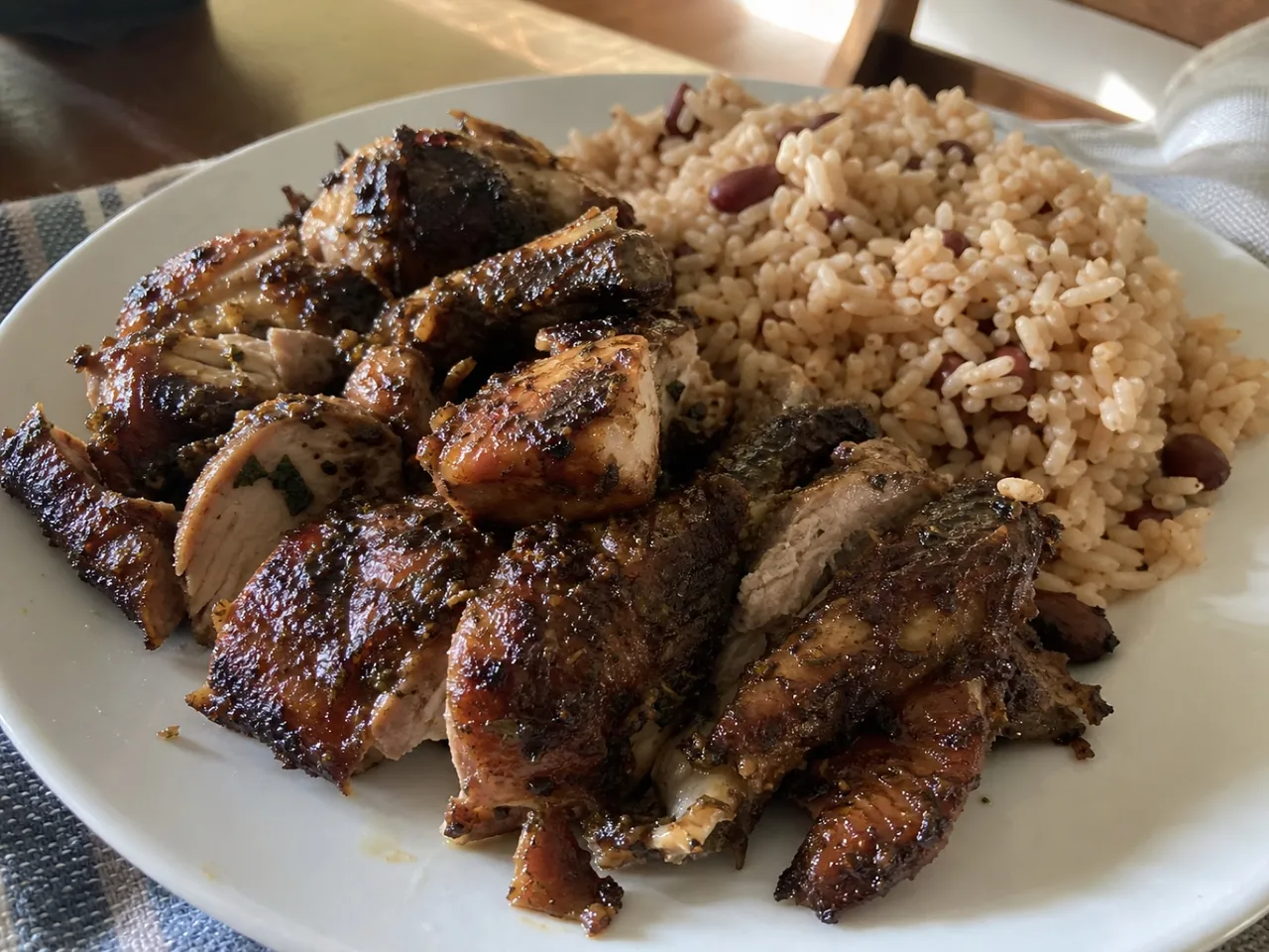 Jamaican Jerk Chicken — served