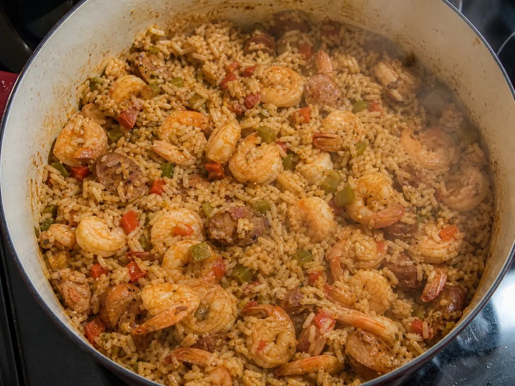 Jambalaya — plated and served