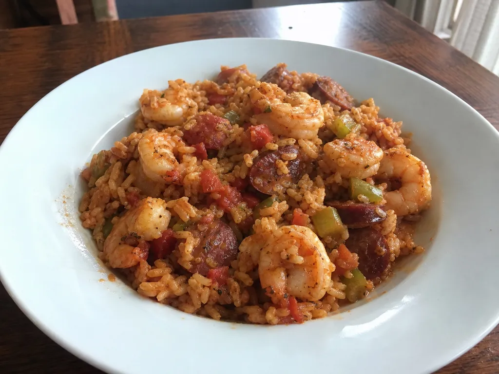 Jambalaya — plated and served