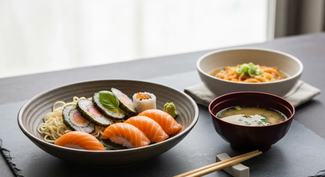 A spread of Japanese dishes
