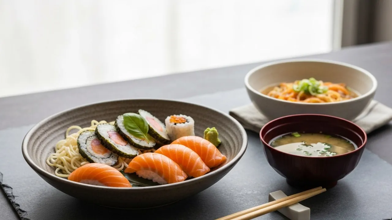 A spread of Japanese dishes