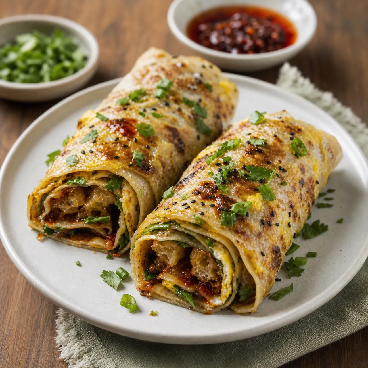 Jianbing (Chinese Crepe) — Chinese recipe