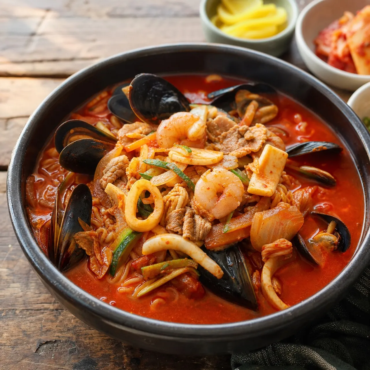 Jjamppong (Spicy Seafood Noodle Soup) — Korean recipe