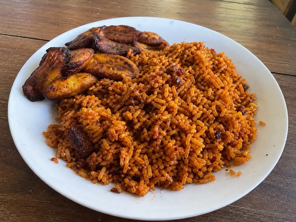Jollof Rice — plated and served