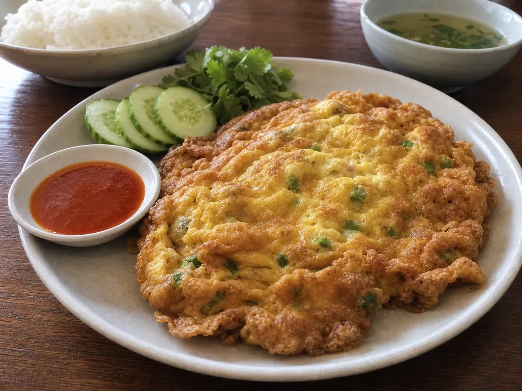 Kai Jeow — plated and served