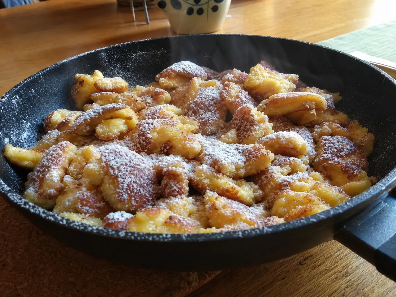 Kaiserschmarrn (Shredded Sugared Pancake) — served