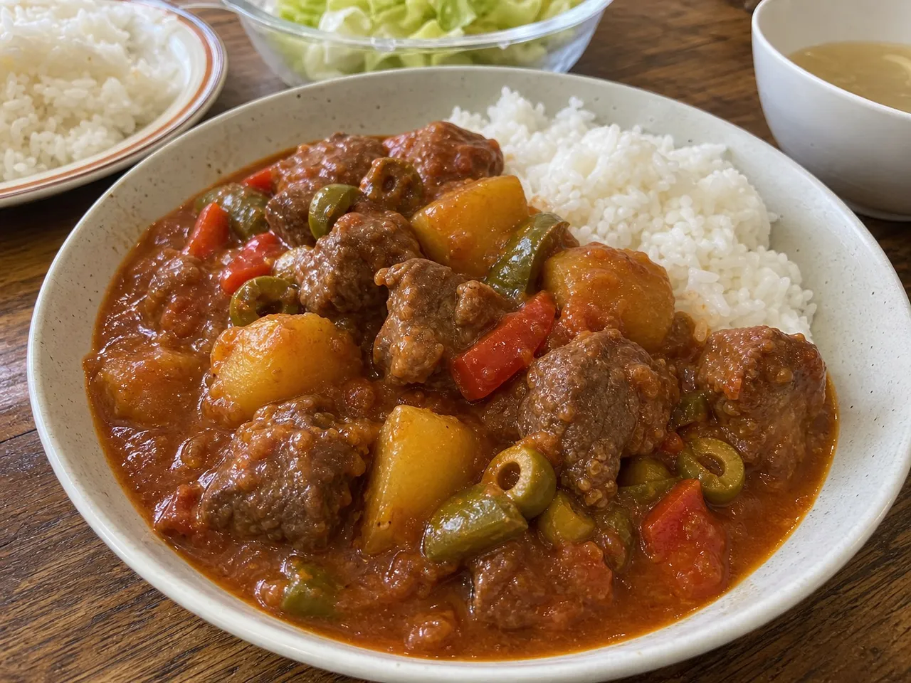 Kaldereta — served