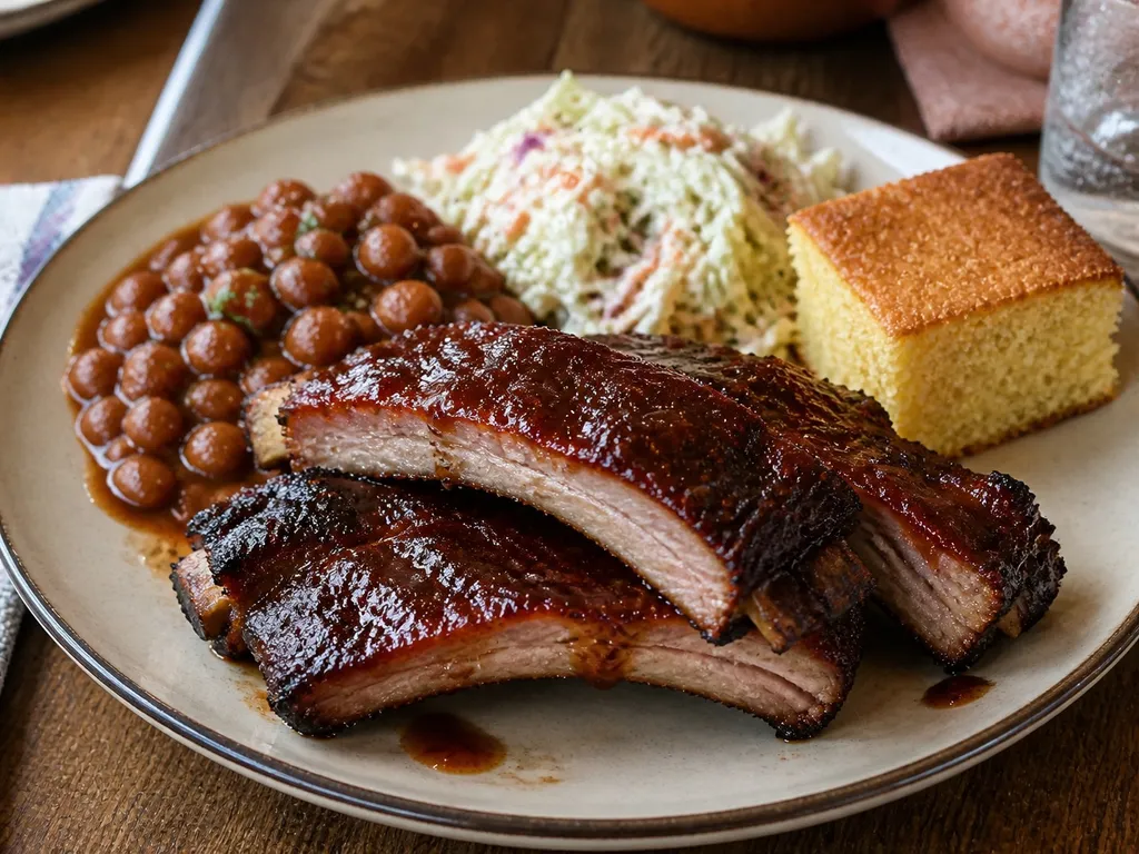 Kansas City Pork Ribs — plated and served