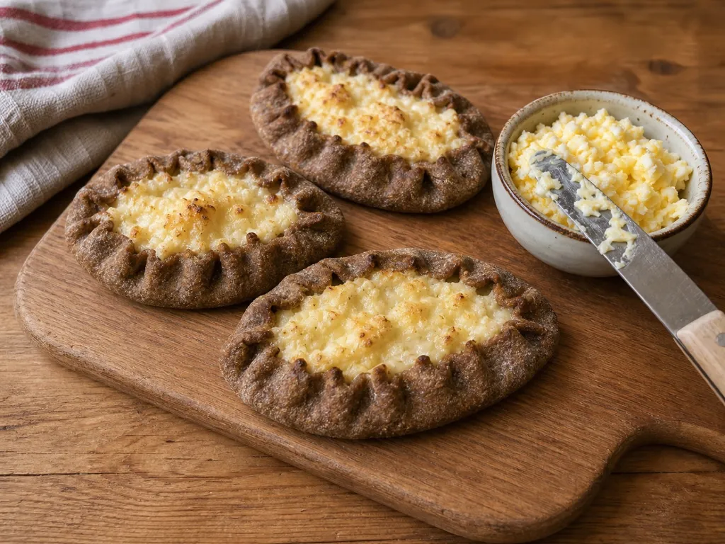 Karelian Pies — plated and served