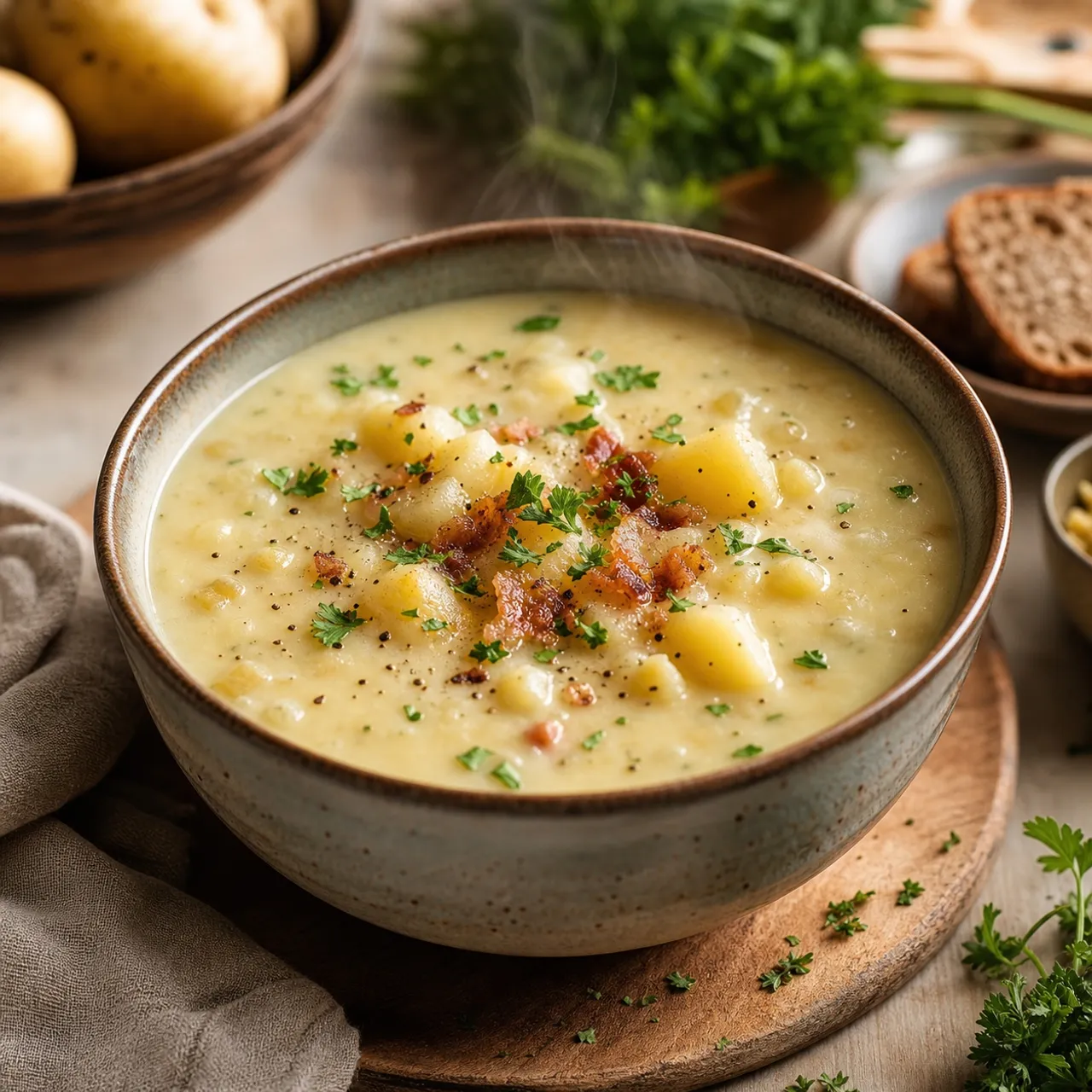 Kartoffelsuppe (Creamy German Potato Soup) — German recipe