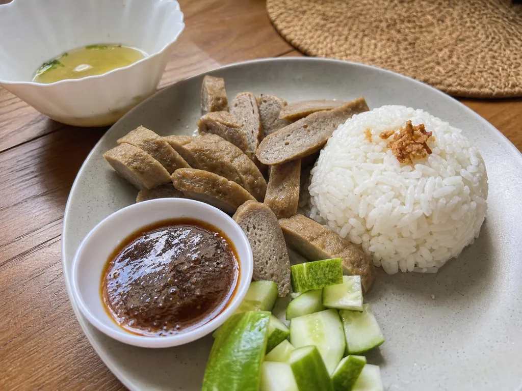 Keropok Lekor — plated and served