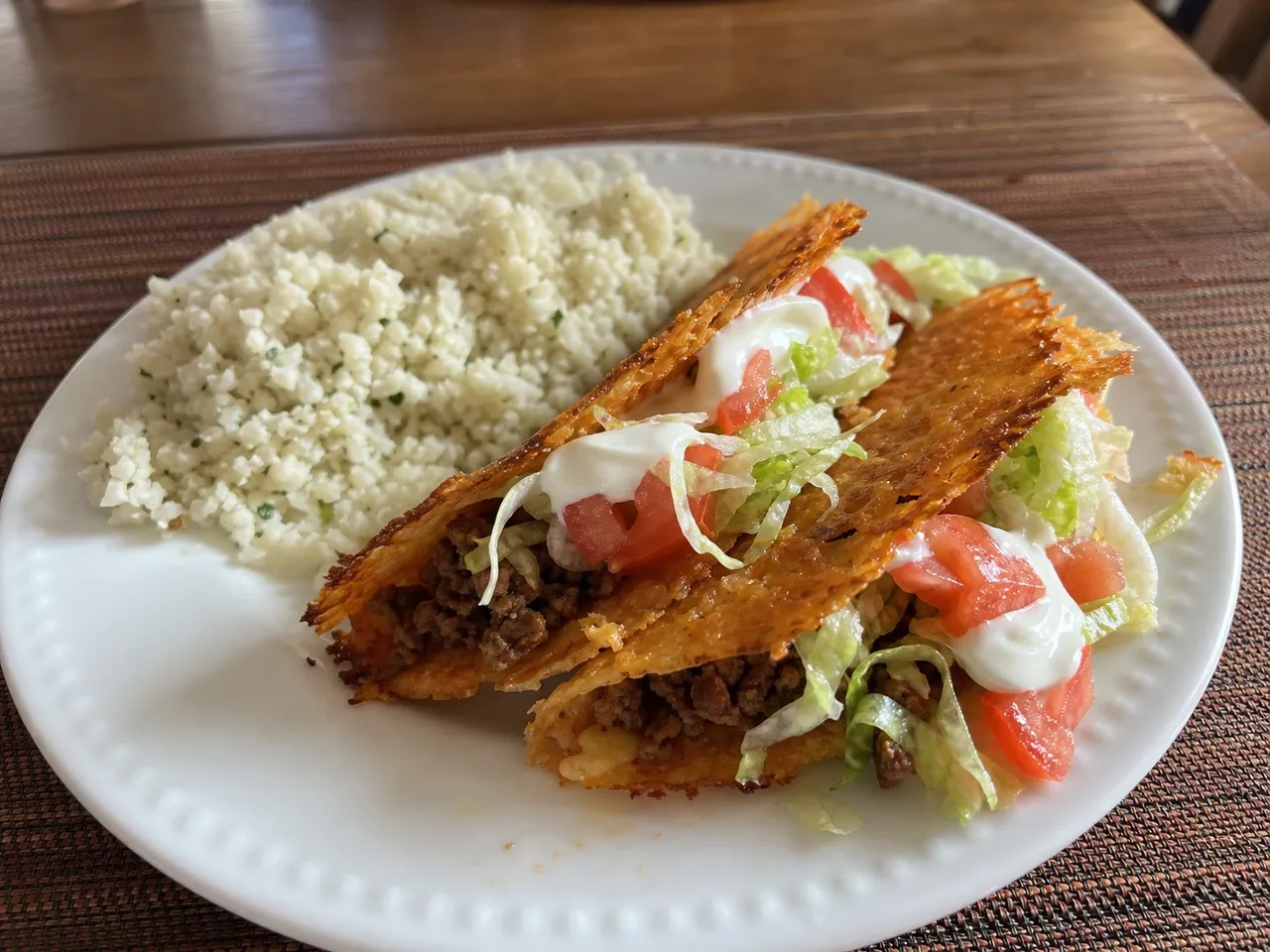 Keto Cheese Taco Shells — served