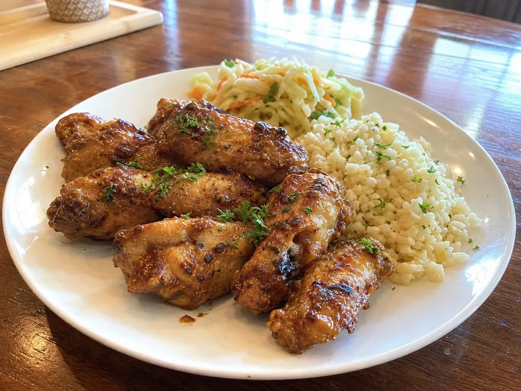 Keto Chicken Wings — plated and served