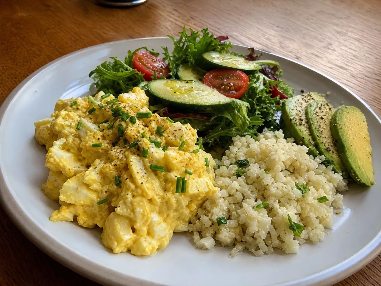 Keto Egg Salad — served