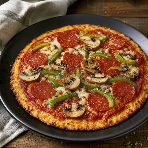 Keto Pizza with Cauliflower Crust — Keto recipe