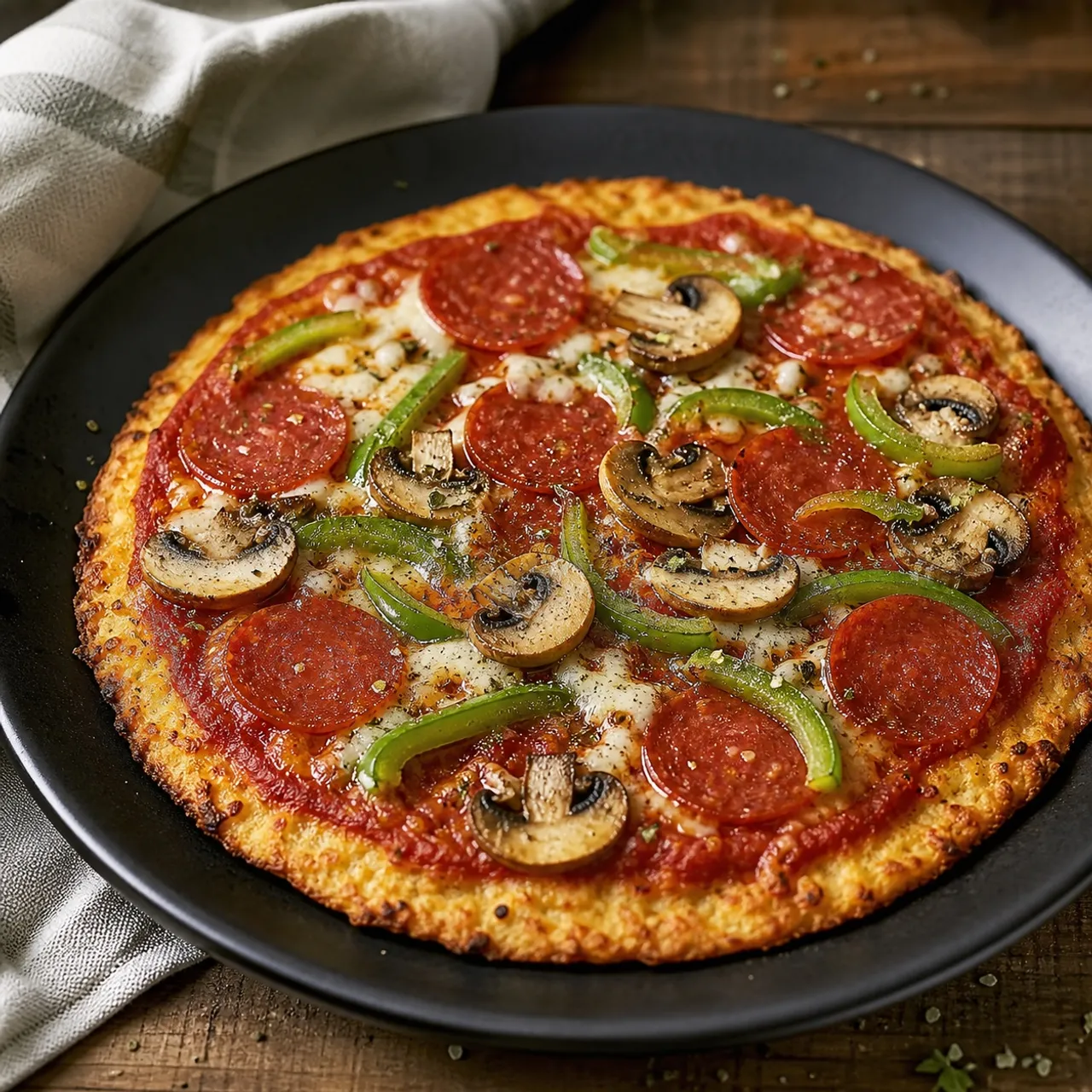 Keto Pizza with Cauliflower Crust — Keto recipe