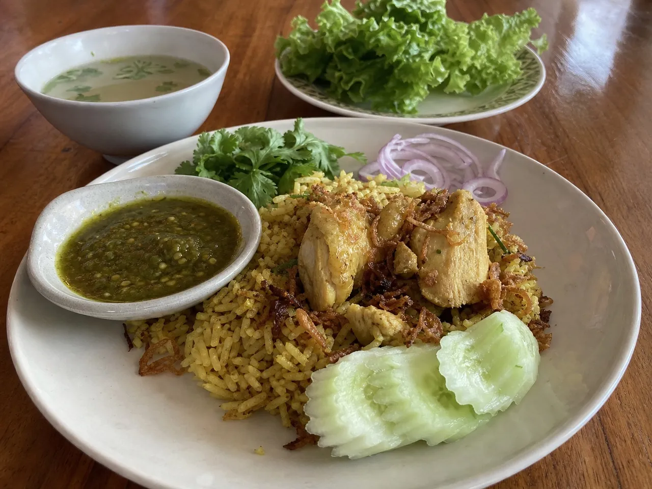 Khao Mok Gai — served