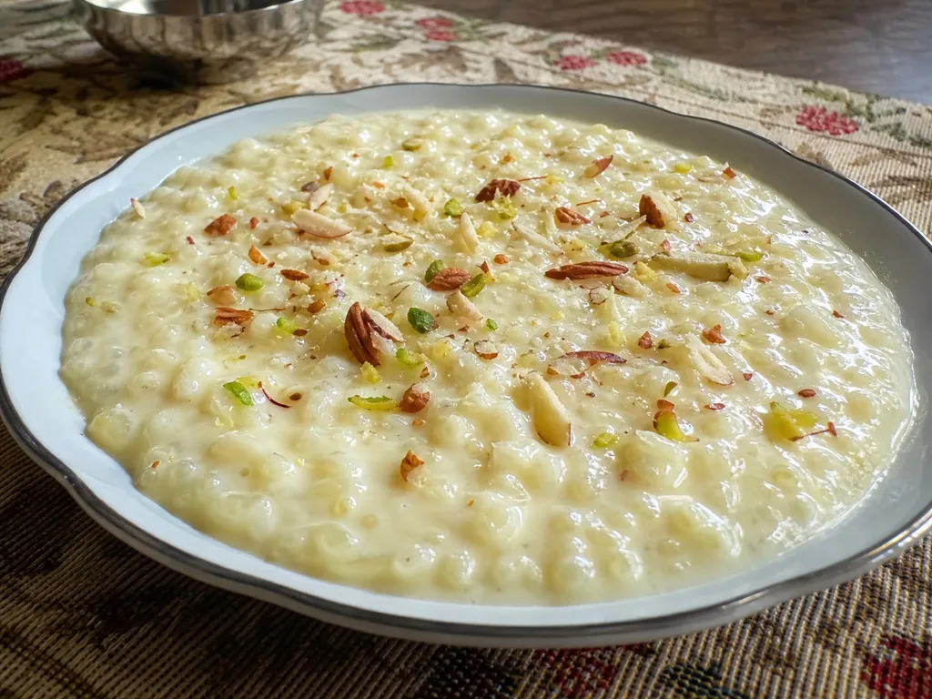 Kheer — plated and served