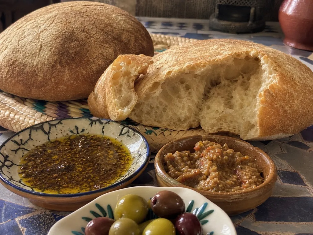 Khobz — plated and served
