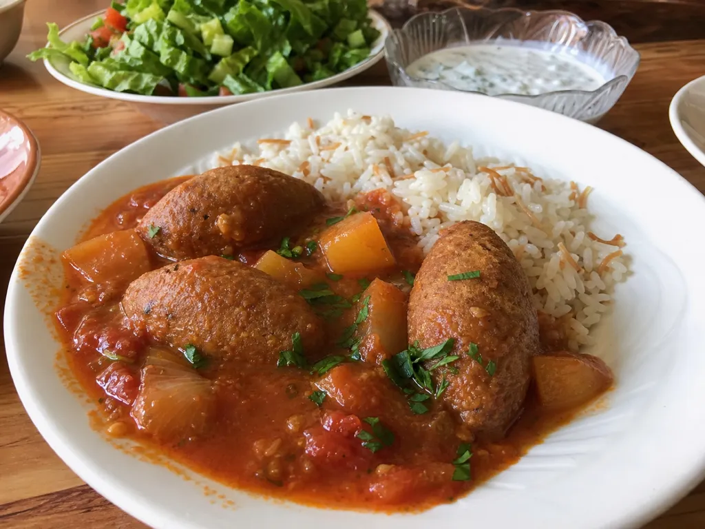Kibbeh — plated and served