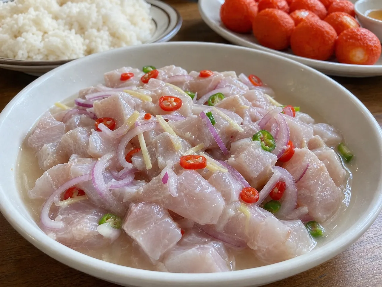 Kinilaw na Isda — served