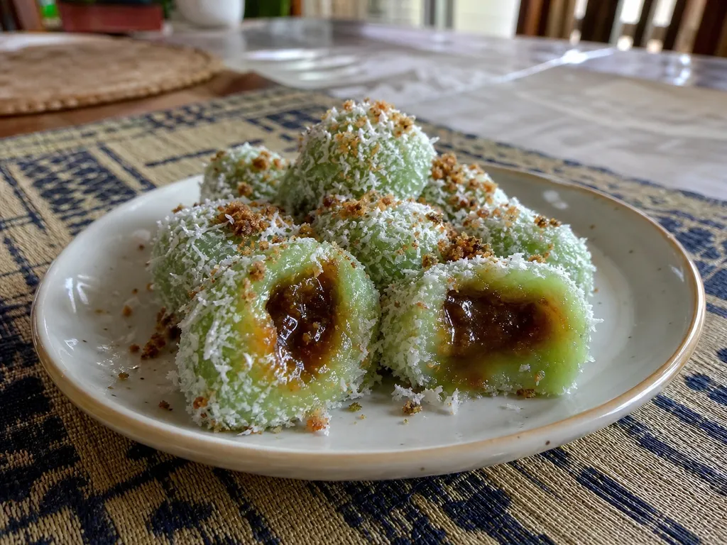 Klepon — plated and served