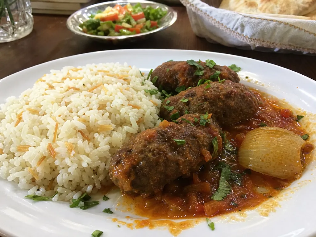 Kofta — plated and served