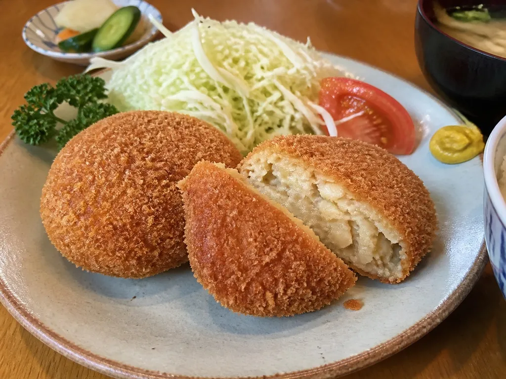 Korokke (Croquette) — plated and served