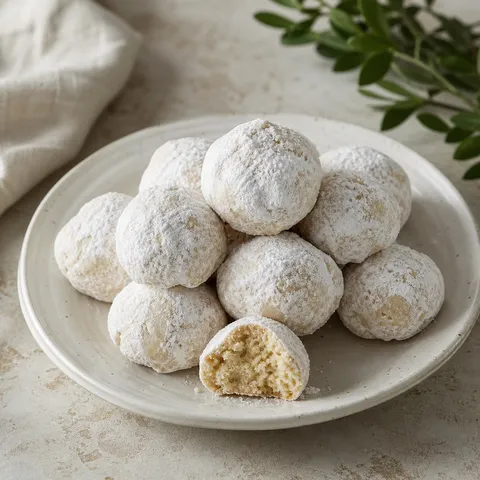 Kourabiedes (Greek Almond Butter Cookies) — Greek recipe