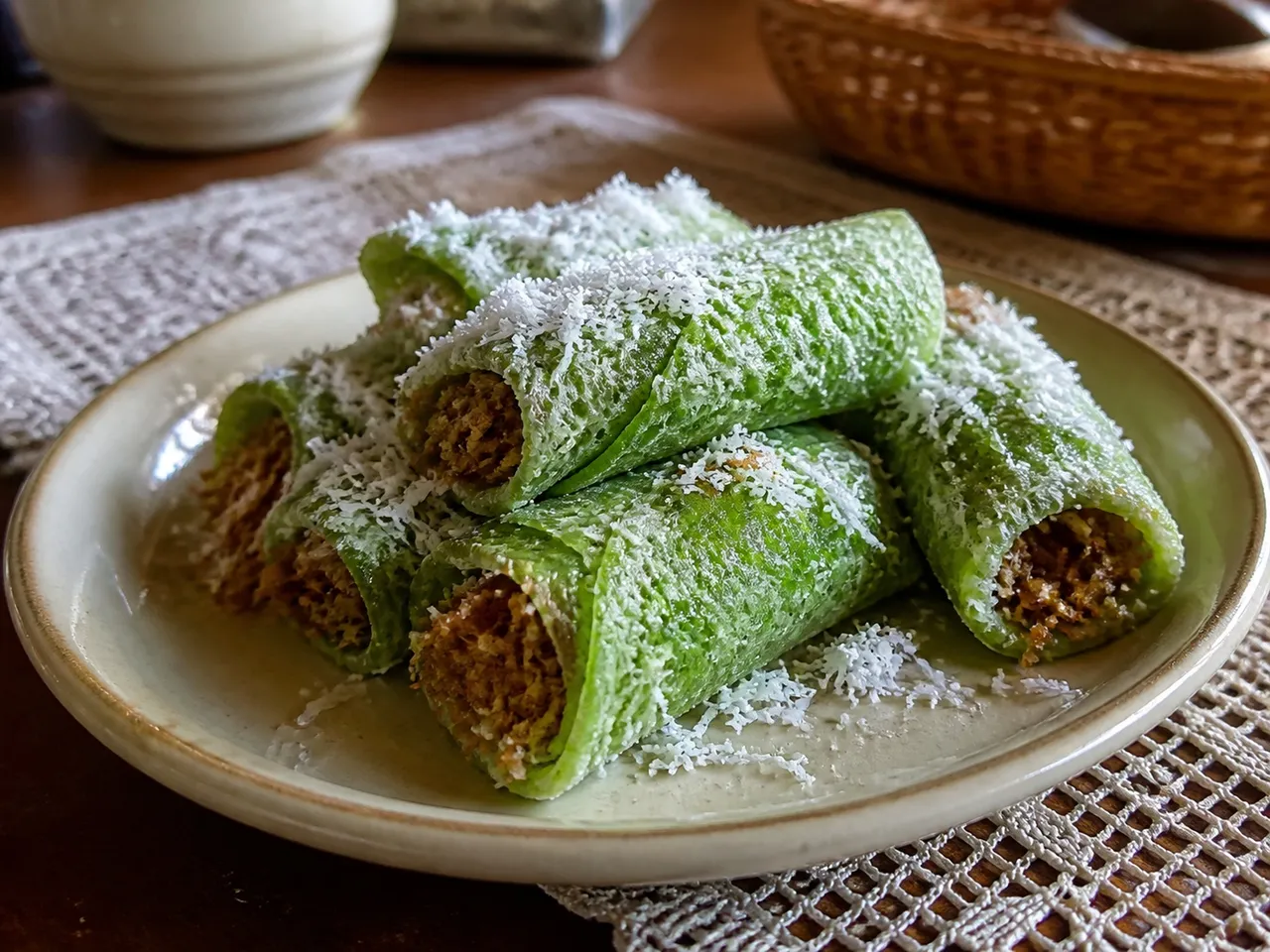 Kuih Ketayap — served