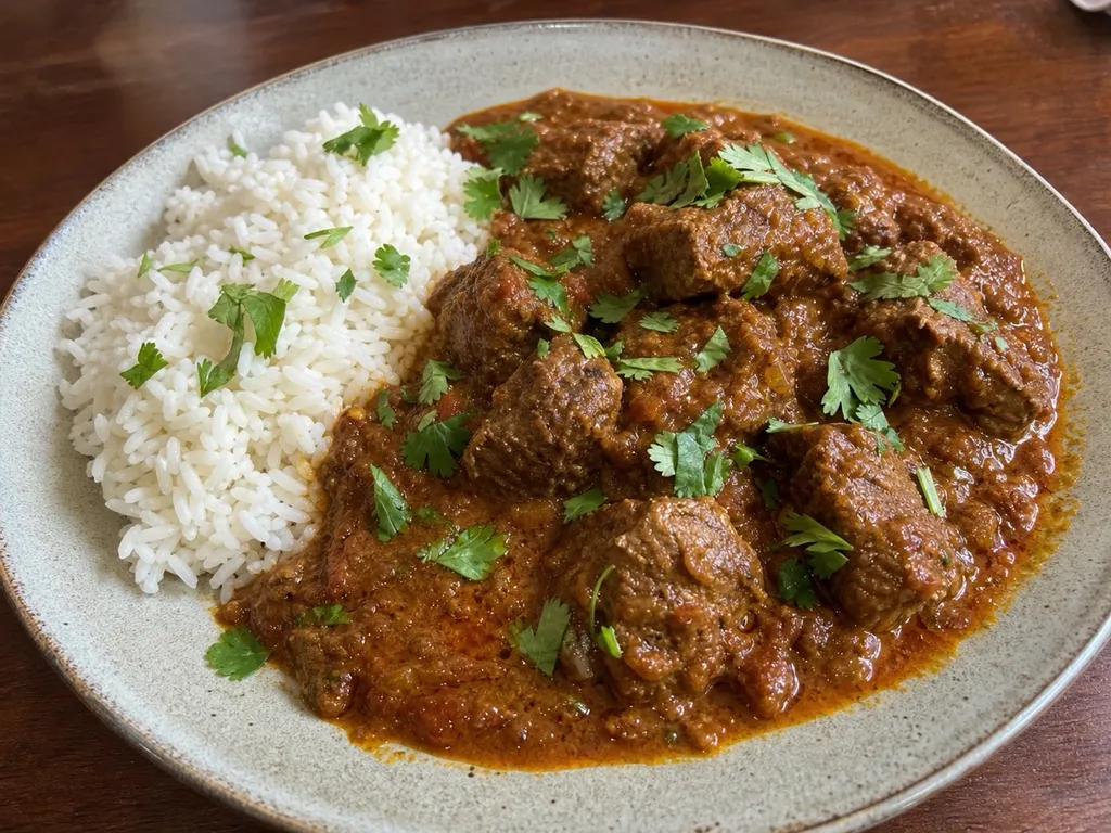 Lamb Curry — plated and served