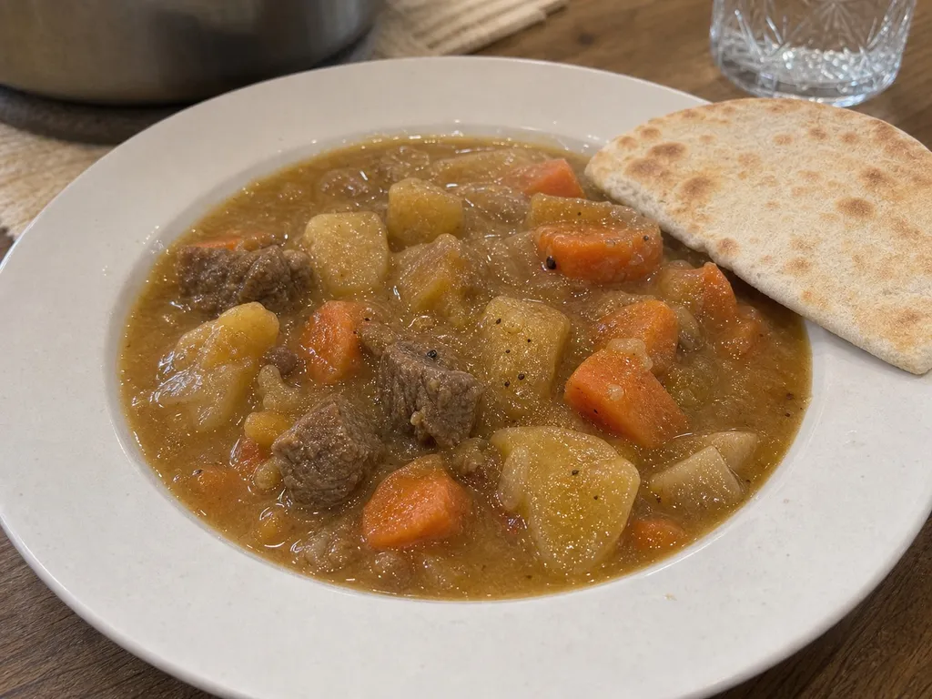 Lapskaus — plated and served