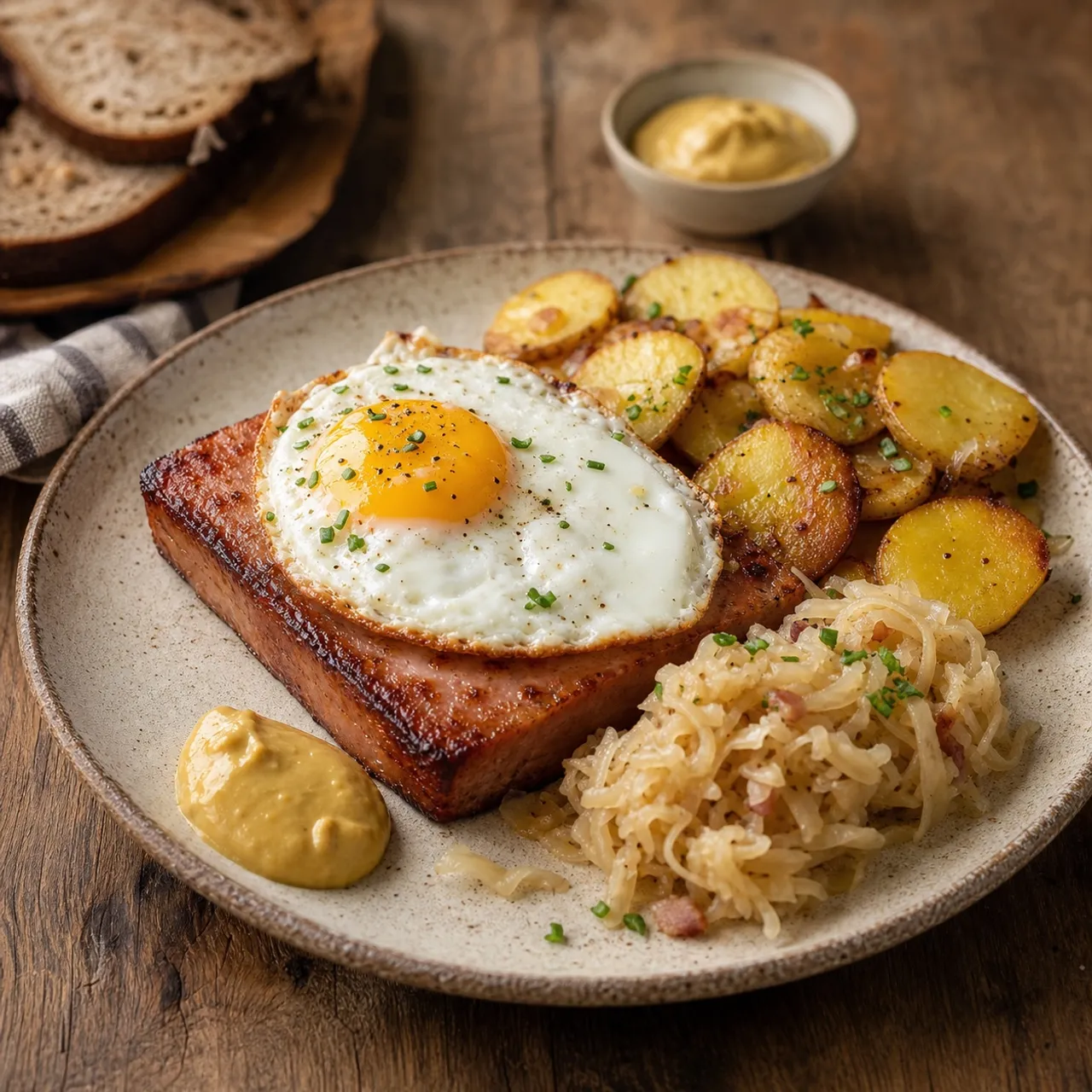 Leberkäse (Bavarian Meatloaf with Fried Egg) — German recipe