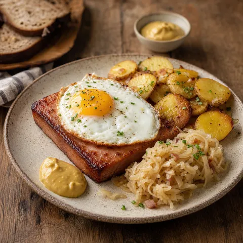 Leberkäse (Bavarian Meatloaf with Fried Egg) — German recipe