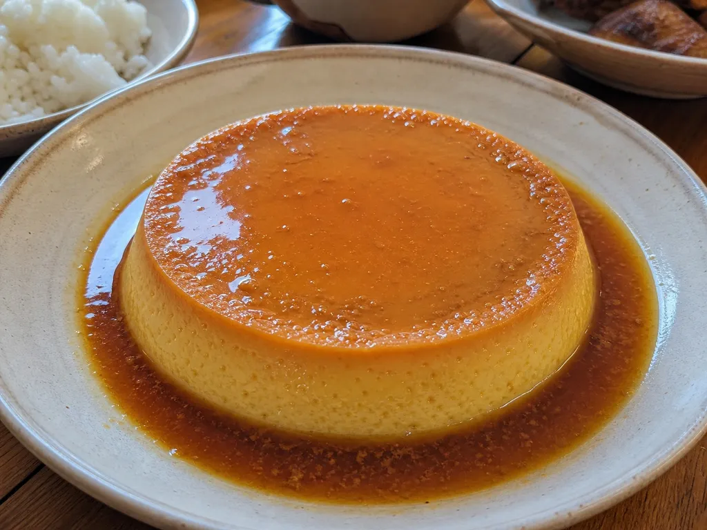 Leche Flan — plated and served