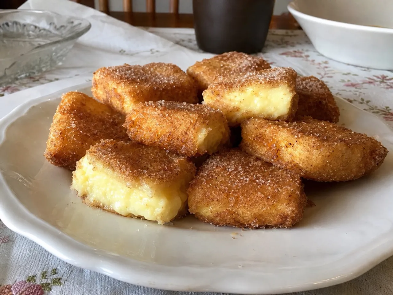 Leche Frita — served