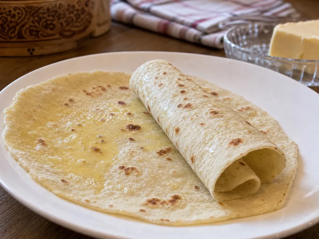 Lefse — plated and served