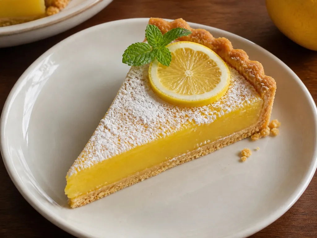 Lemon Tart — plated and served