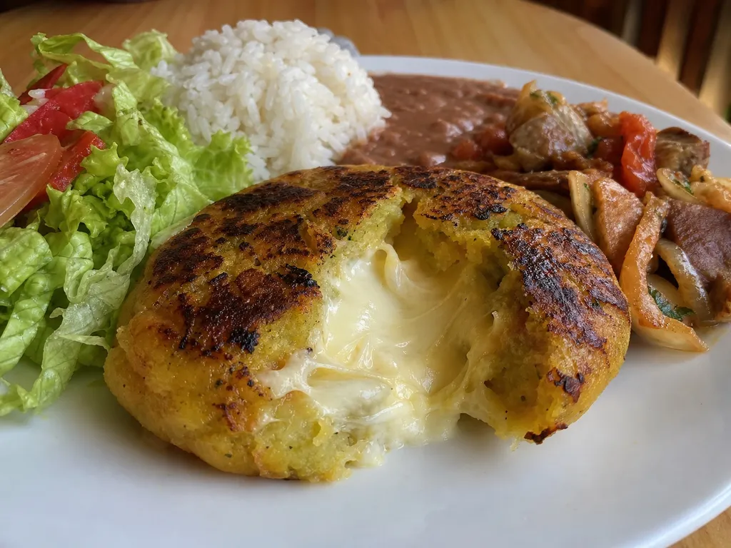 Llapingachos — plated and served