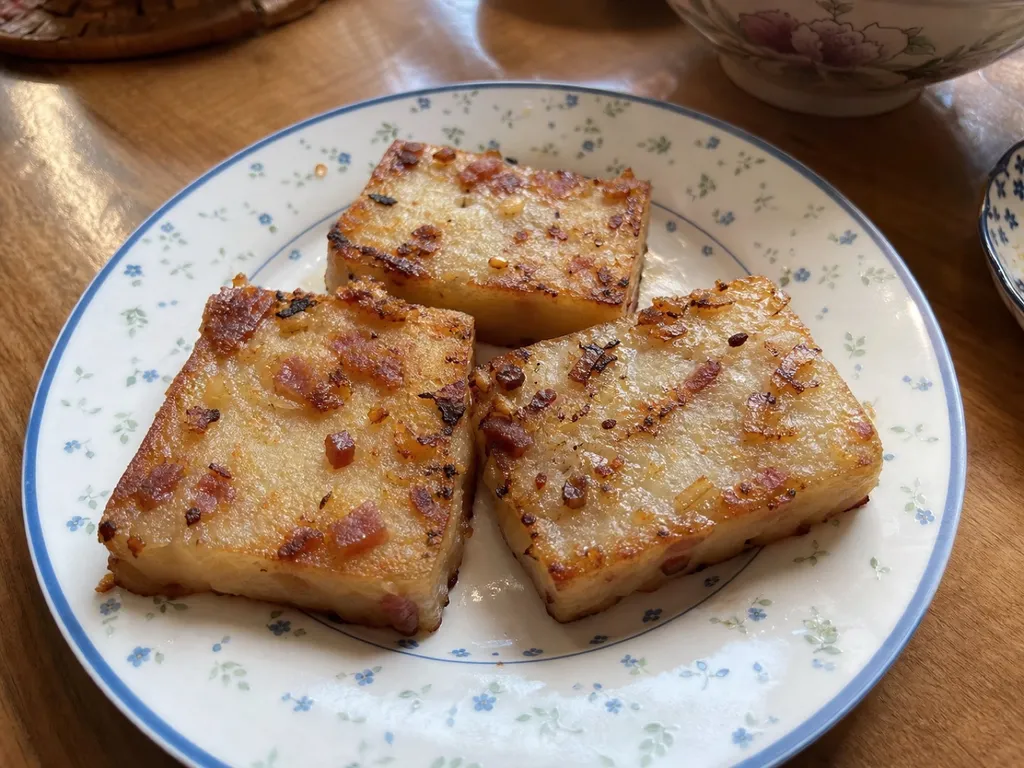 Lo Bak Go (Turnip Cake) — plated and served