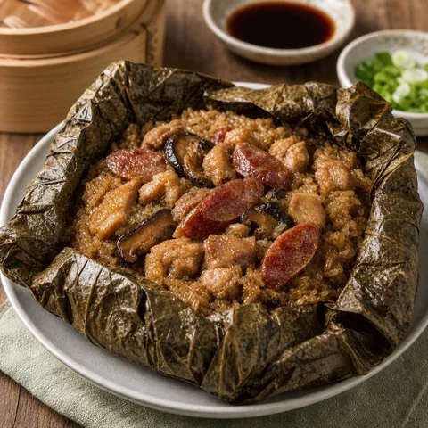 Lo Mai Gai (Sticky Rice in Lotus Leaf) — Chinese recipe